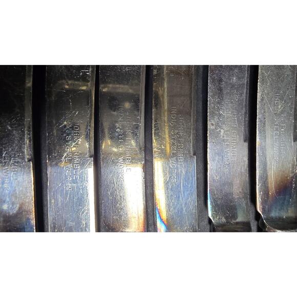 Mother of Pearl Fruit Knives Set of 6 Sterling Ferrule India Stainless Blades - Picture 6 of 10